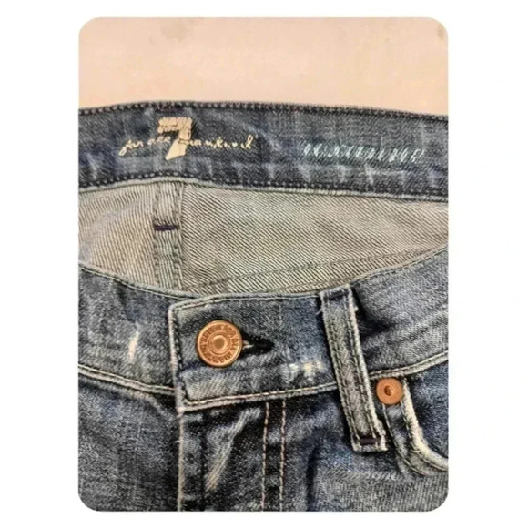7 For  All Mankind Distressed Low Rise Bootcut Jeans Size 27 - Picture 7 of 11